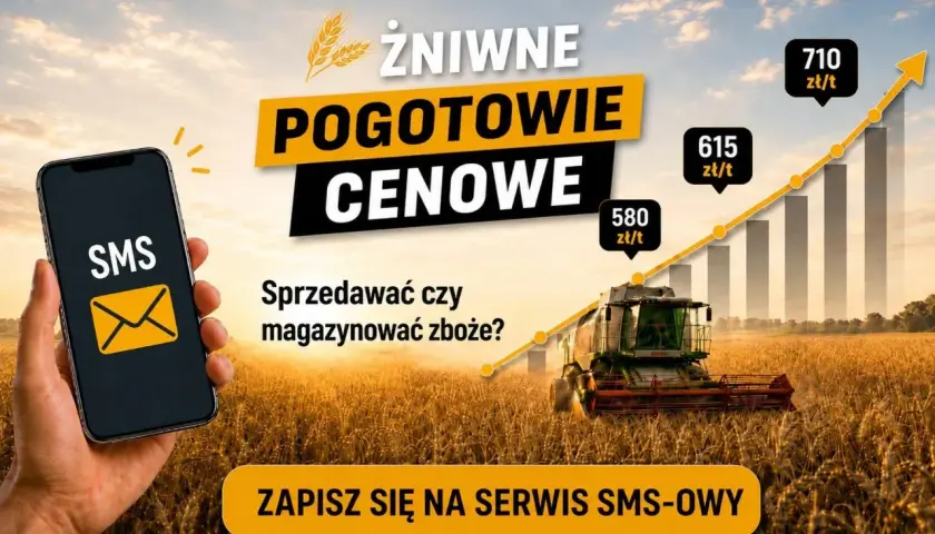 Aktualne ceny zbóż rosną! Zobacz, czy sprzedawać, czy magazynować. Zapisz się na serwis SMS-owy.