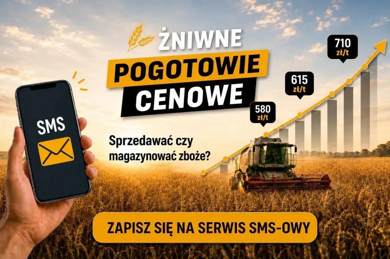 Aktualne ceny zbóż rosną! Zobacz, czy sprzedawać, czy magazynować. Zapisz się na serwis SMS-owy.